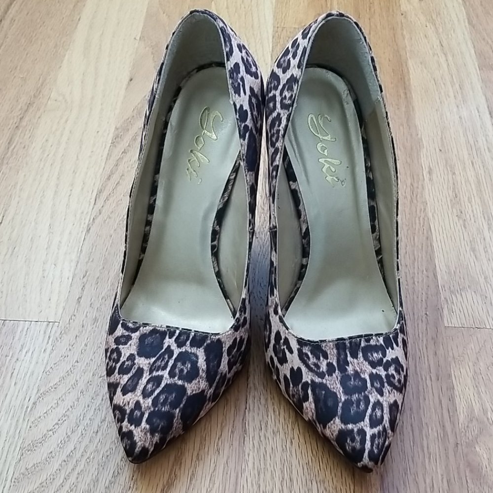 Yoki Lucia Leopard Wedge Shoes